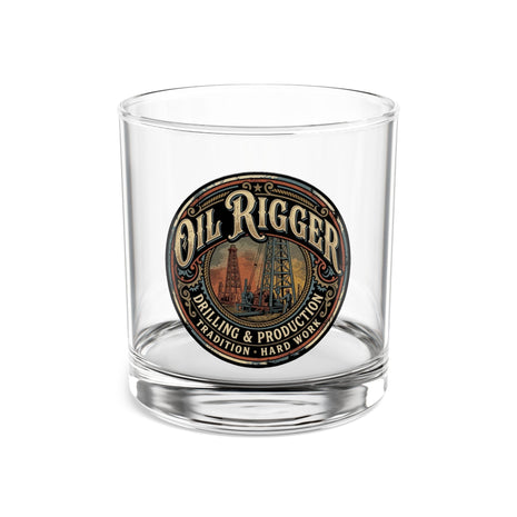 Oil Rigger 10oz Rocks Glass – Vintage Drilling Rig Whiskey Tumbler - DCA0205