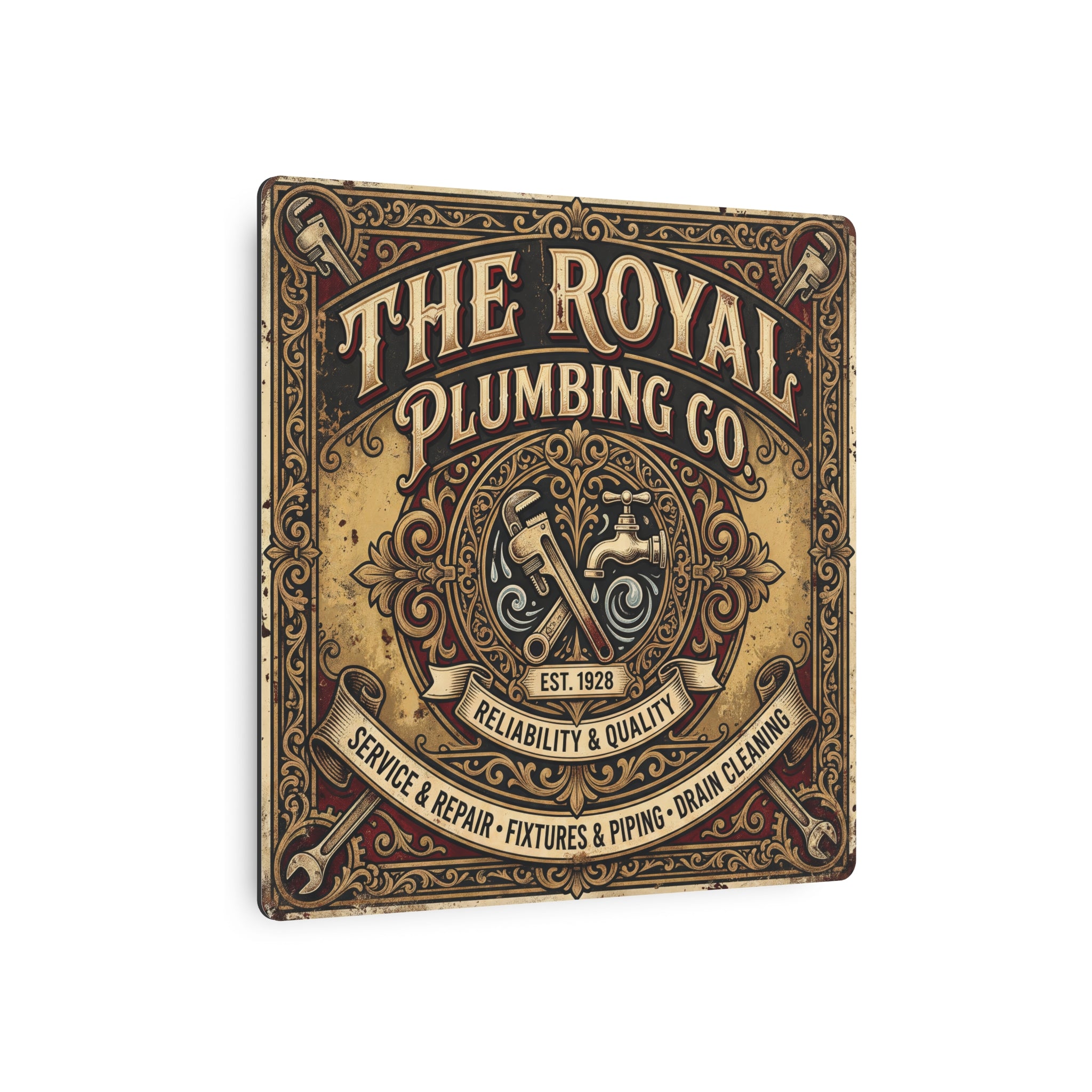 Plumbing - The Royal Plumbing Co. Vintage Metal Sign — Retro Plumbing Wall Art - DCA0443