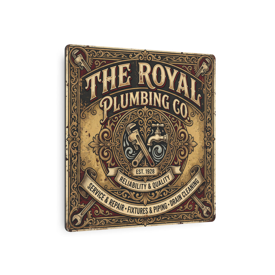 Plumbing - The Royal Plumbing Co. Vintage Metal Sign — Retro Plumbing Wall Art - DCA0443