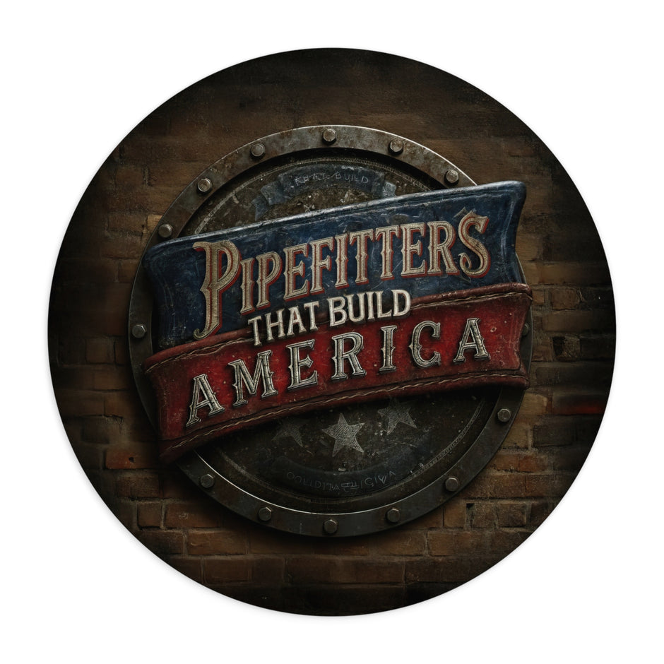 Pipefitters That Build America Round Mouse Pad