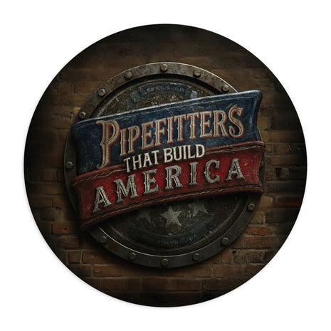 Pipefitters That Build America Round Mouse Pad
