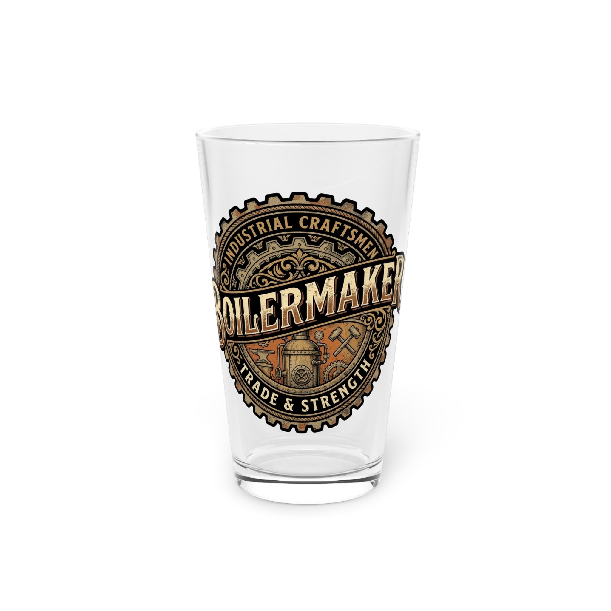 Boilermaker Vintage Emblem Pint Glass — 16oz Beer Glass - DCA0154