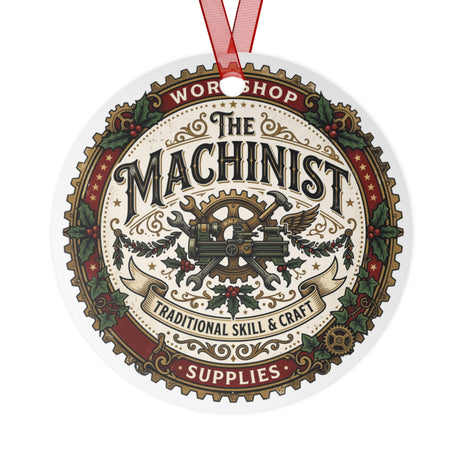 Machinist Metal Ornament – Vintage Workshop Gear Holiday Decoration - DCA0450