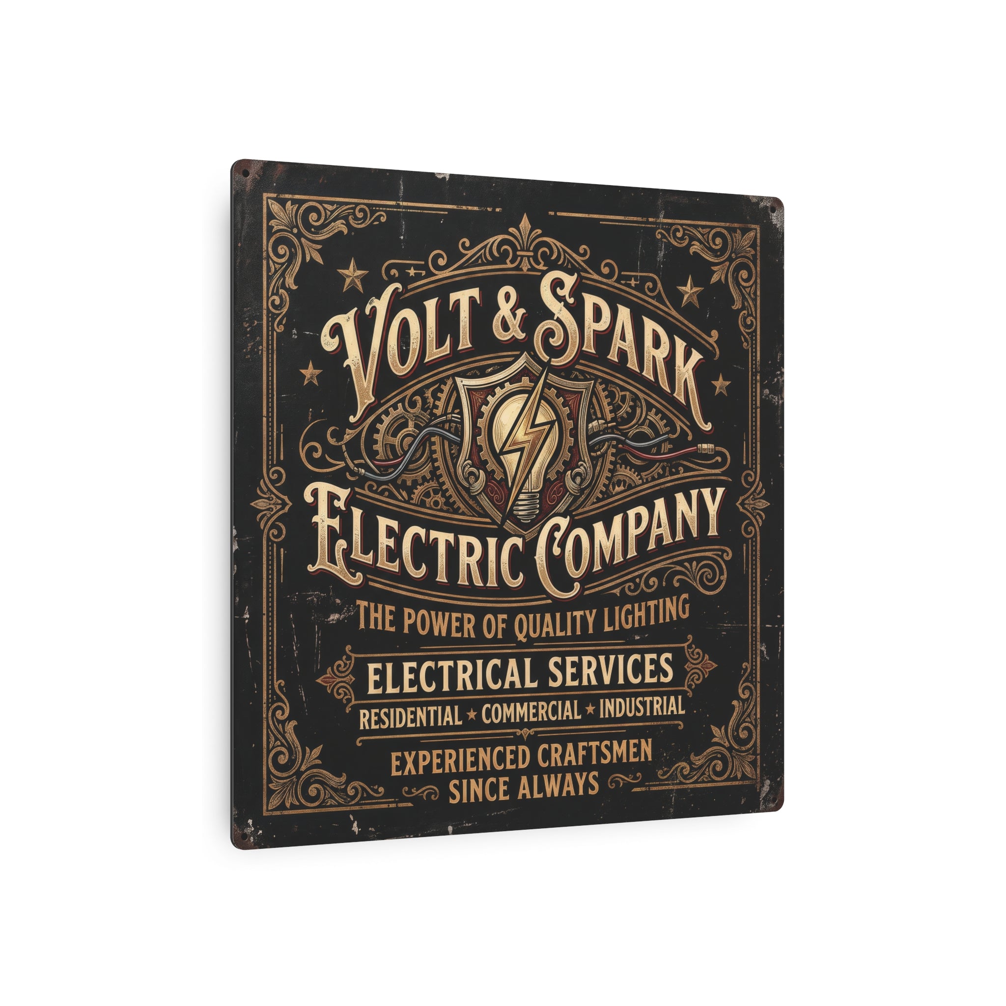 Electrician - Volt & Spark Electric Company Vintage Metal Sign — Retro Electrician Wall Art - DCA0430