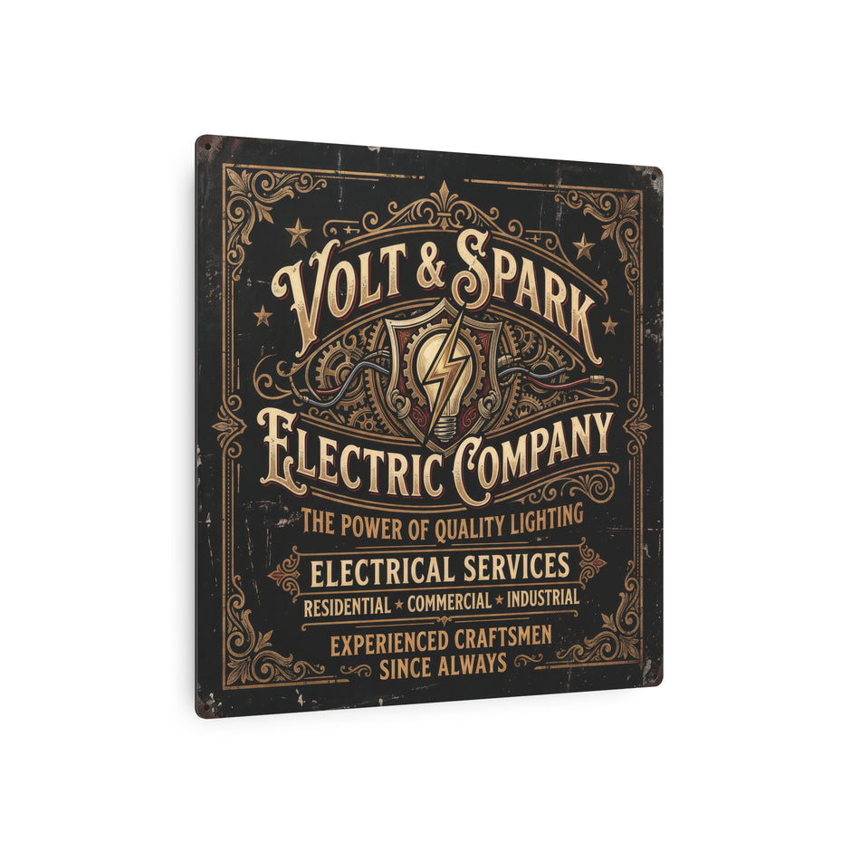 Electrician - Volt & Spark Electric Company Vintage Metal Sign — Retro Electrician Wall Art - DCA0430