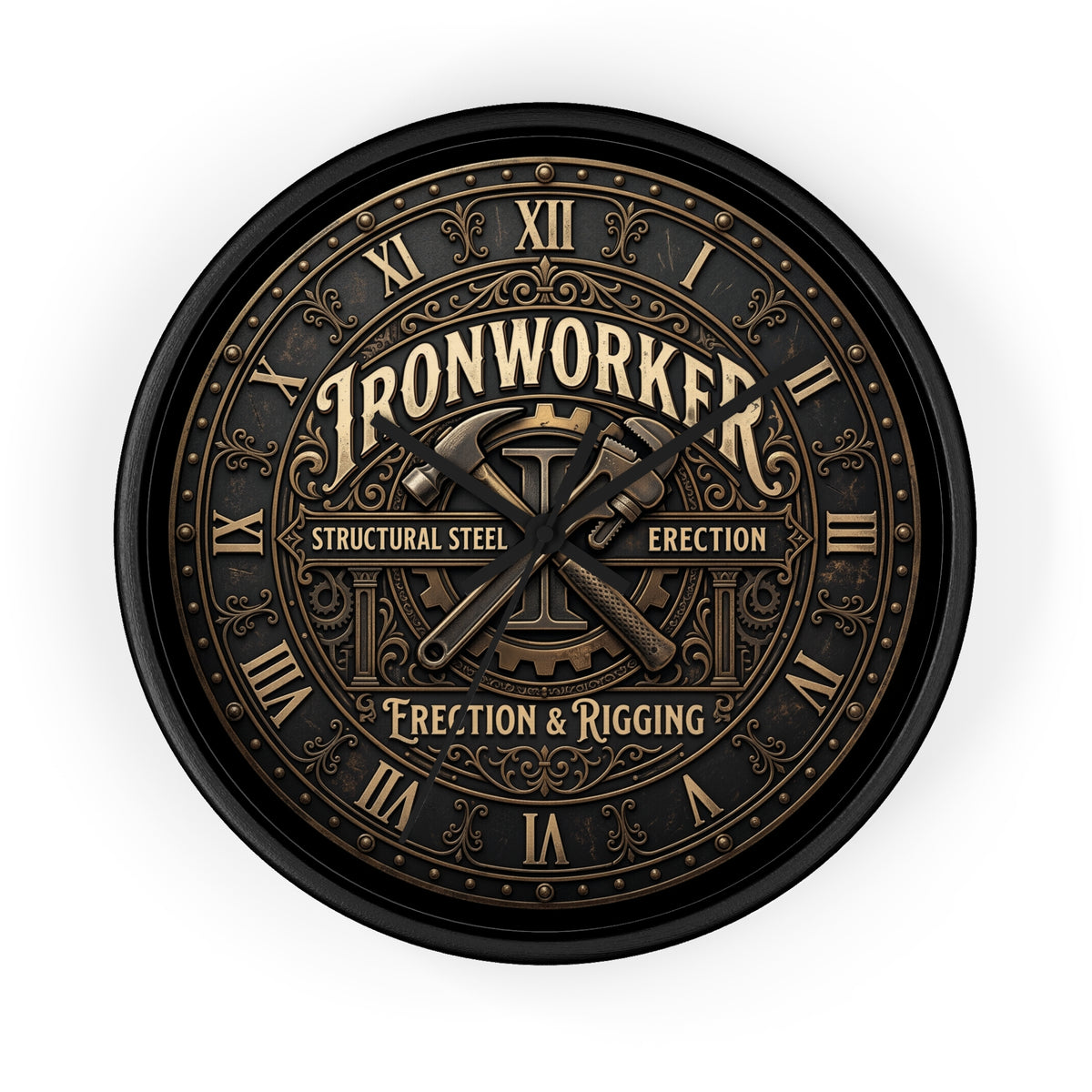 Ironworker Vintage Wall Clock — Structural Steel Erection & Rigging Decor - DCA0388