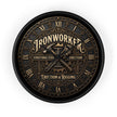 Ironworker Vintage Wall Clock — Structural Steel Erection & Rigging Decor - DCA0388