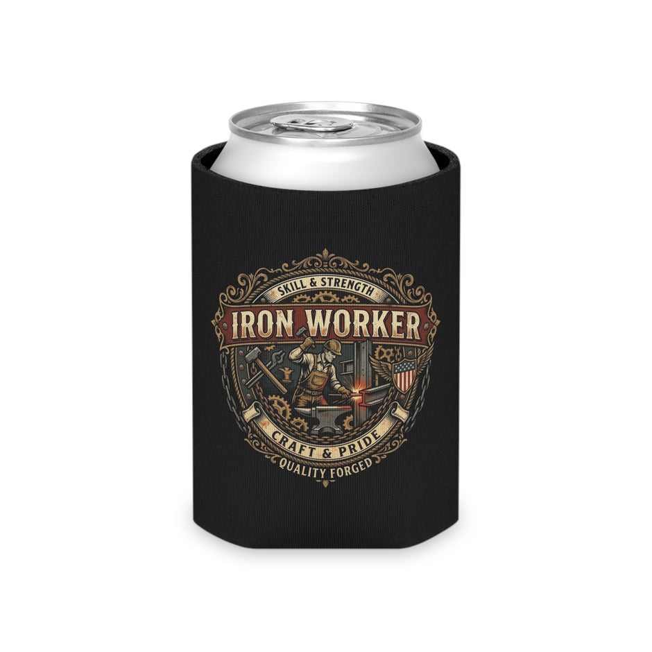 Iron Worker: Skill & Strength- Vintage Trade Logo Can Cooler - DCA0291
