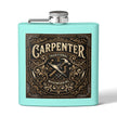 Carpenter Stainless Steel Flask – Traditional Woodworking 6oz Hip Flask Gift - DCA0420