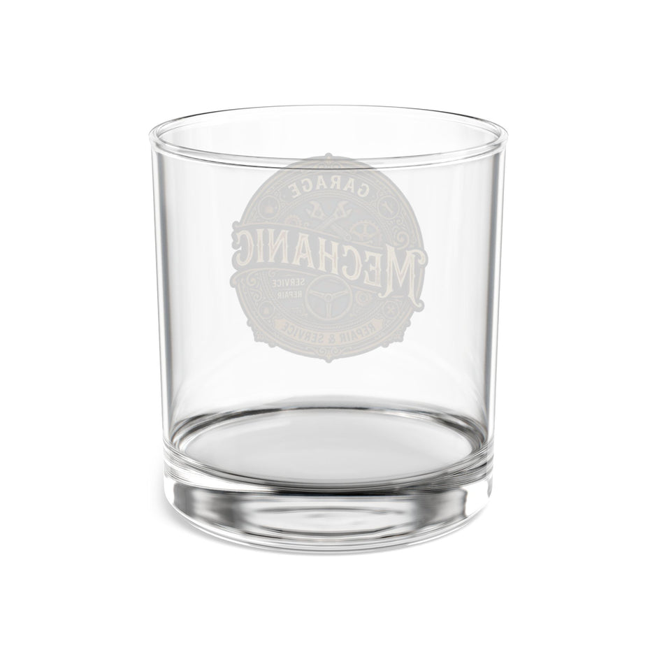 Mechanic Garage Logo 10oz Rocks Glass – Vintage Repair & Service Whiskey Tumbler - DCA0203