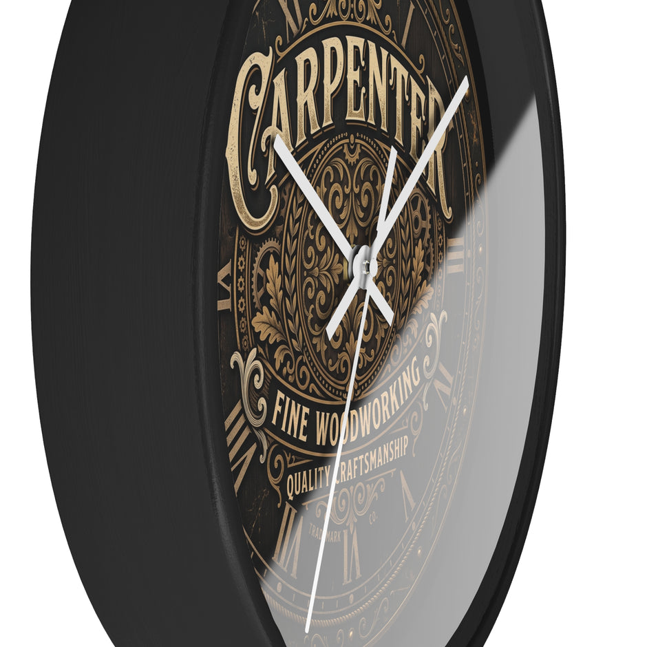 Carpenter Wall Clock — Vintage Woodworking Sign Clock for Workshop & Home - DCA384