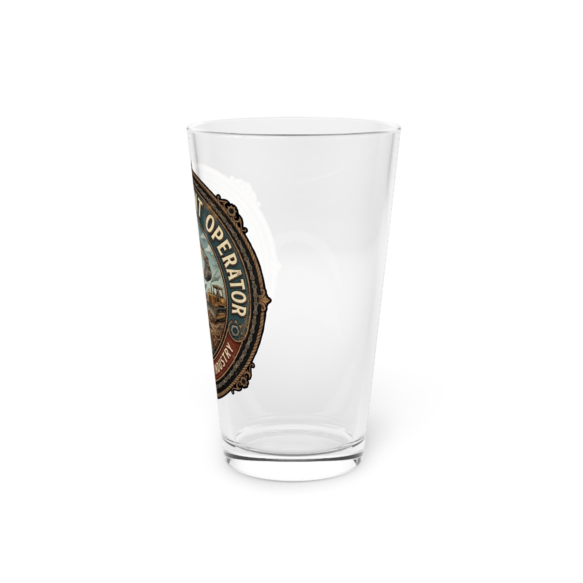 Heavy Equipment Operator Pint Glass – 16oz Construction Excavator Beer Glass - DCA0262