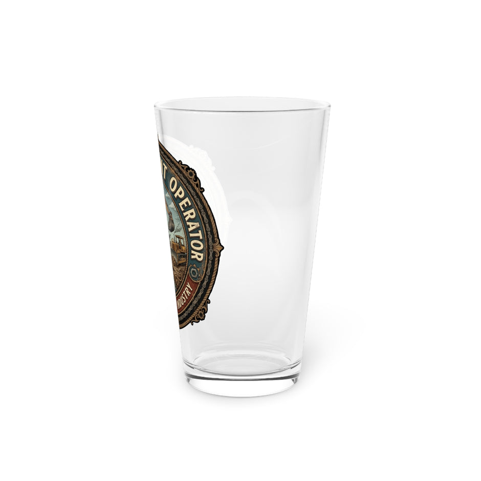 Heavy Equipment Operator Pint Glass – 16oz Construction Excavator Beer Glass - DCA0262