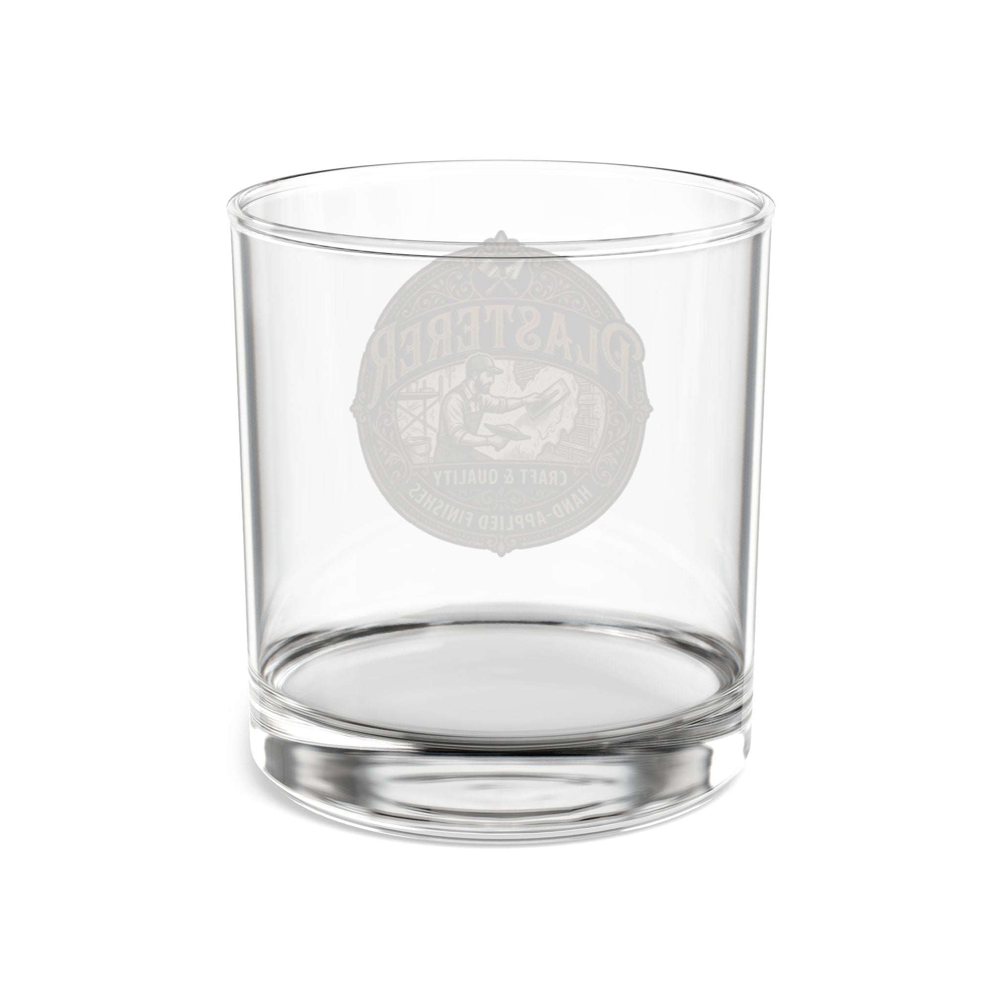 Plasterer Craft Logo 10oz Rocks Glass – Vintage Tradesman Whiskey Tumbler - Plasterer - DCA0207