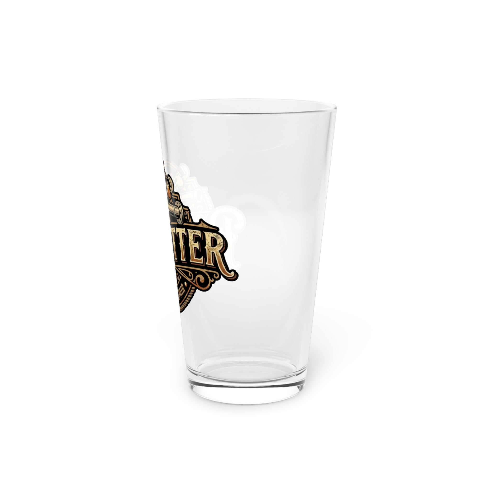 Pipefitter 16oz Pint Glass — Rustic Tradesman Beer Glass - DCA0164