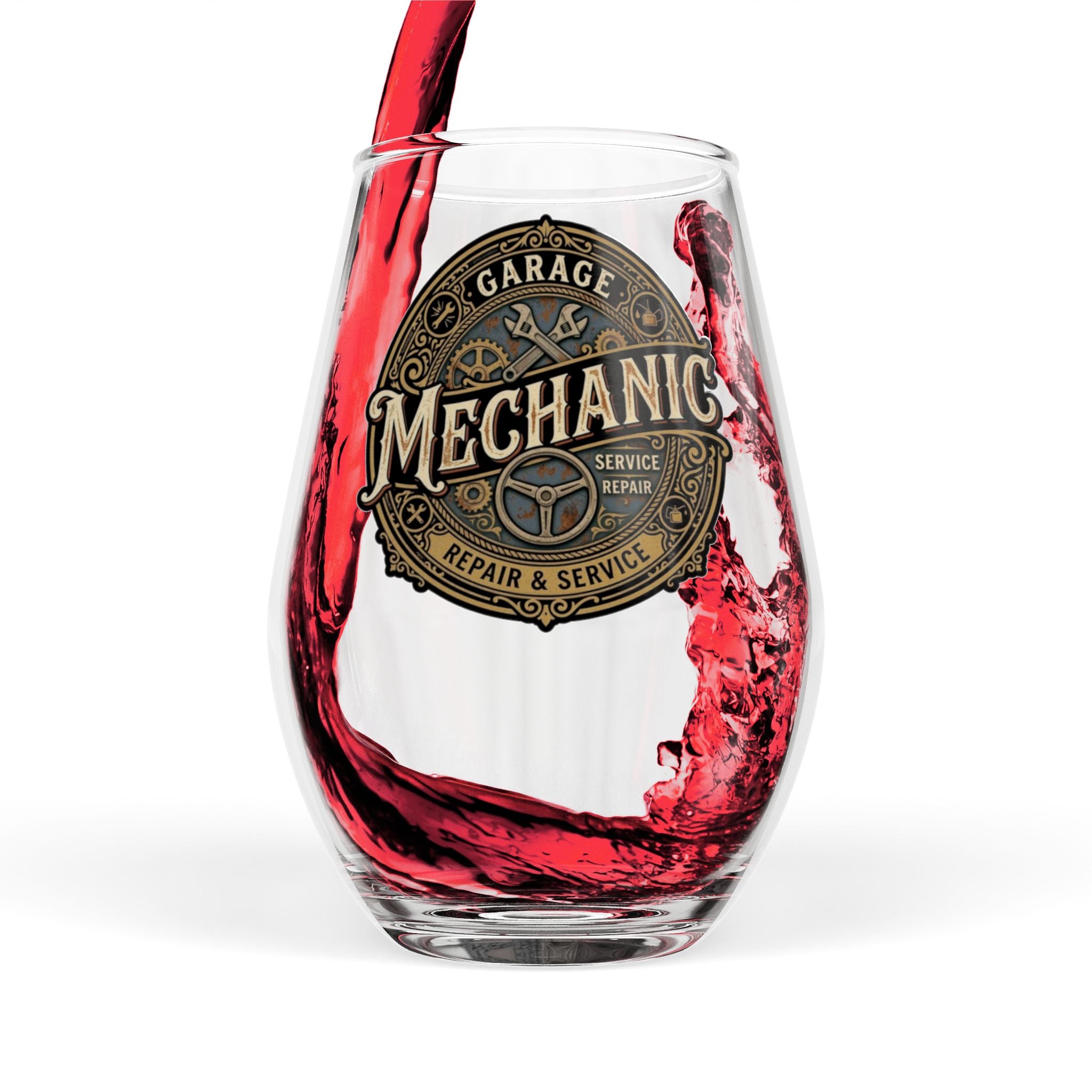 Mechanic Garage Stemless Wine Glass – 11.75 oz - DCA0342