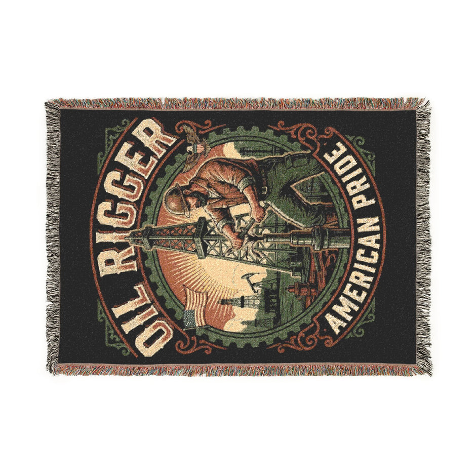 Oil Rigger Woven Blanket — Vintage American Pride Throw