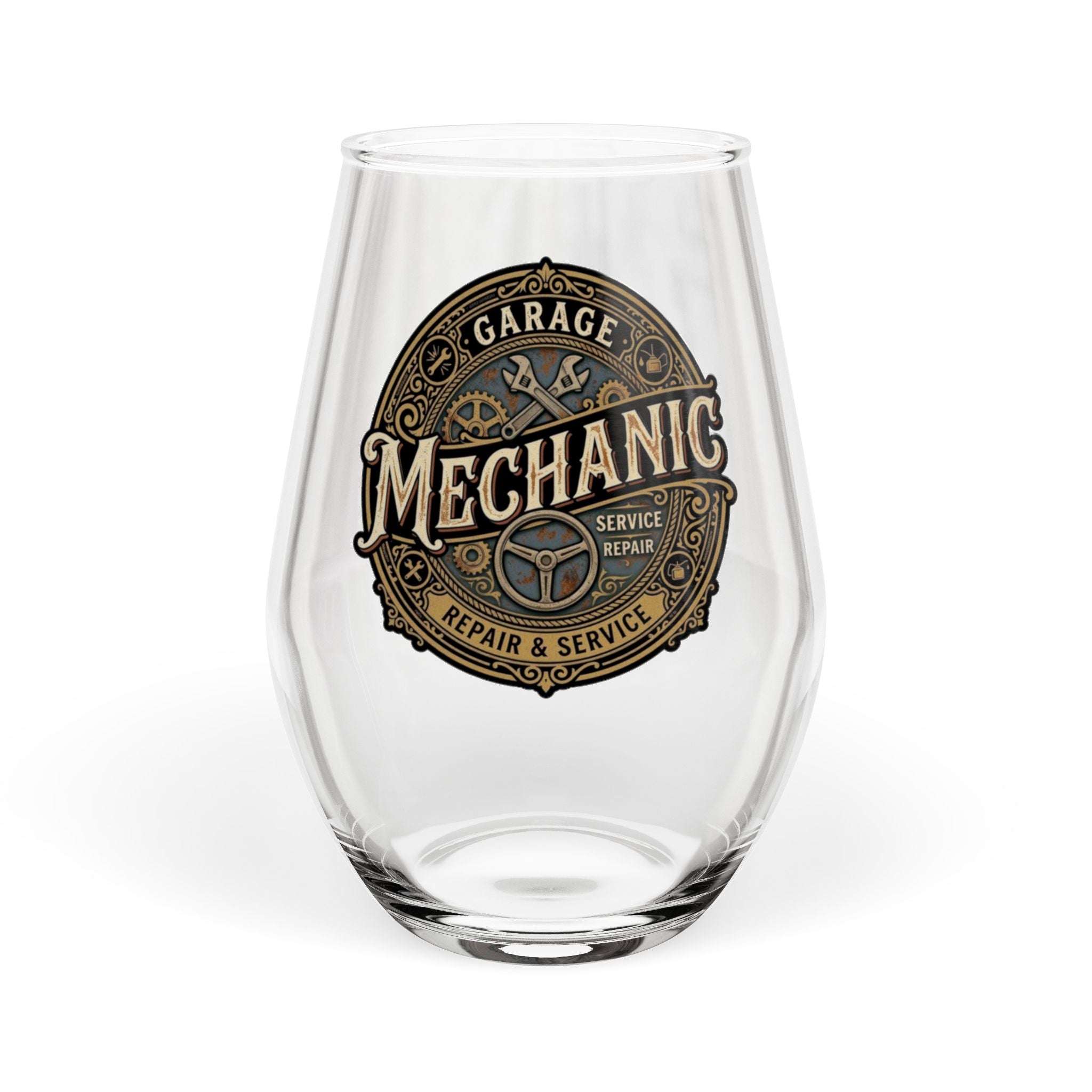 Mechanic Garage Stemless Wine Glass – 11.75 oz - DCA0342