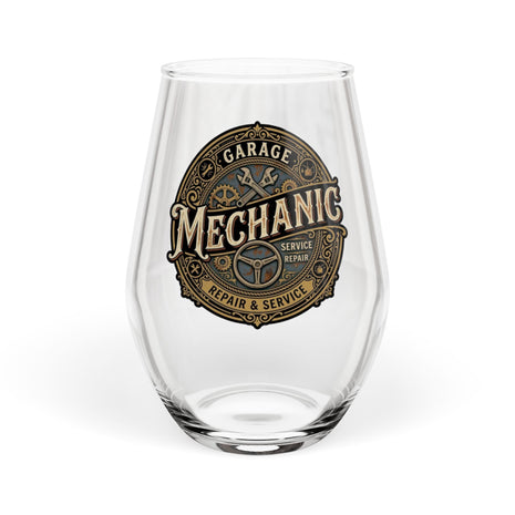 Mechanic Garage Stemless Wine Glass – 11.75 oz - DCA0342