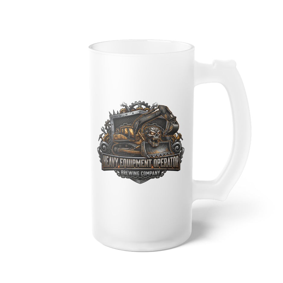 Heavy Equipment Operator Beer Mug — Frosted 16 oz Vintage Emblem - DCA0508