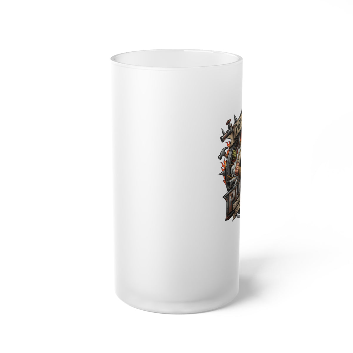 Plumber Beer Mug – Frosted Glass 16 oz Trade Gift - DCA0520