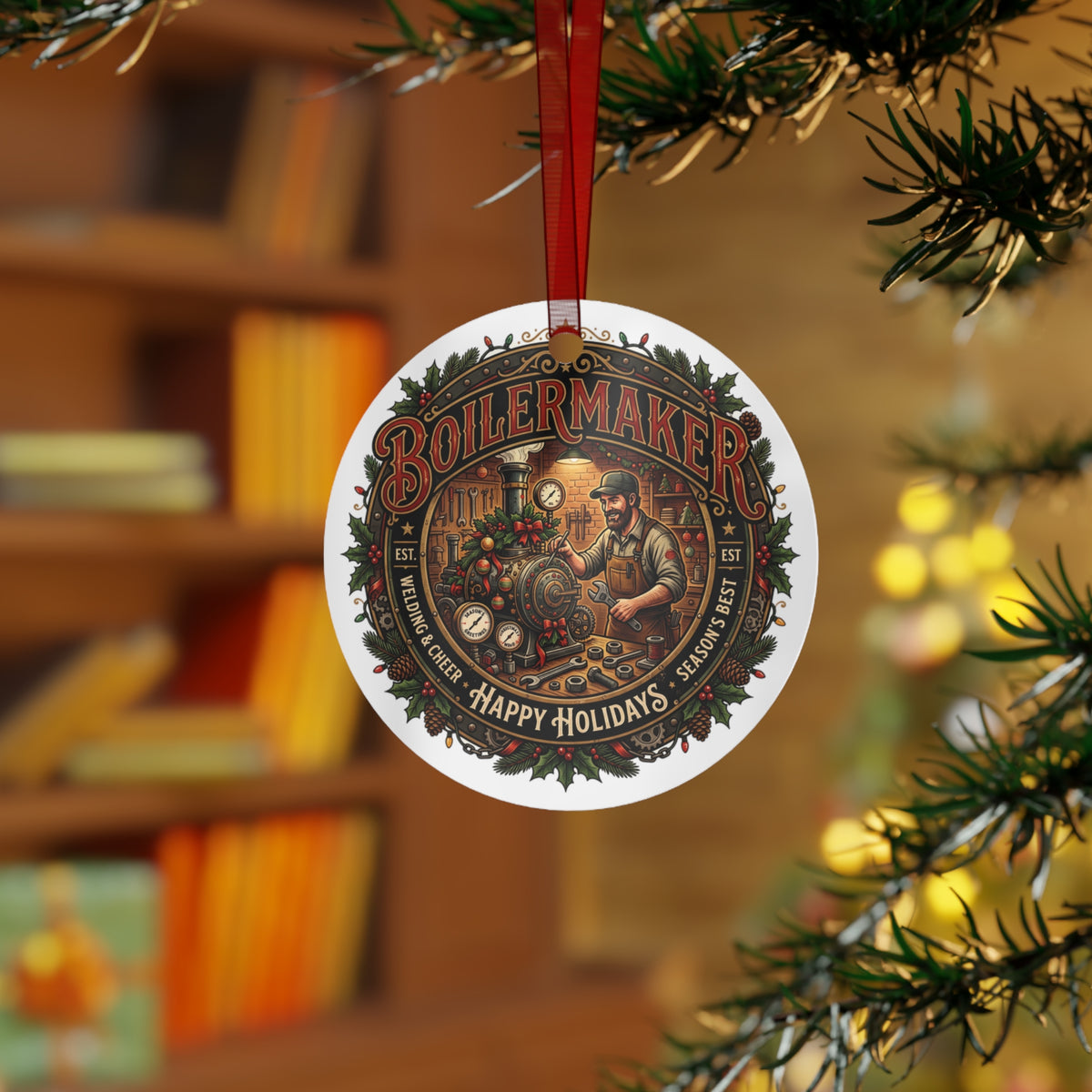 Boilermaker Metal Ornament — 'Precision Craft, Forging the Future' Industrial Keepsake - DCA0402