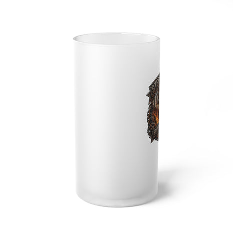 Steel Worker Frosted Glass Beer Mug – 16 oz Trade Gift - DCA0522