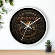 Heavy Equipment Operator Wall Clock — Construction Crew Vintage Badge Clock - DCA0386