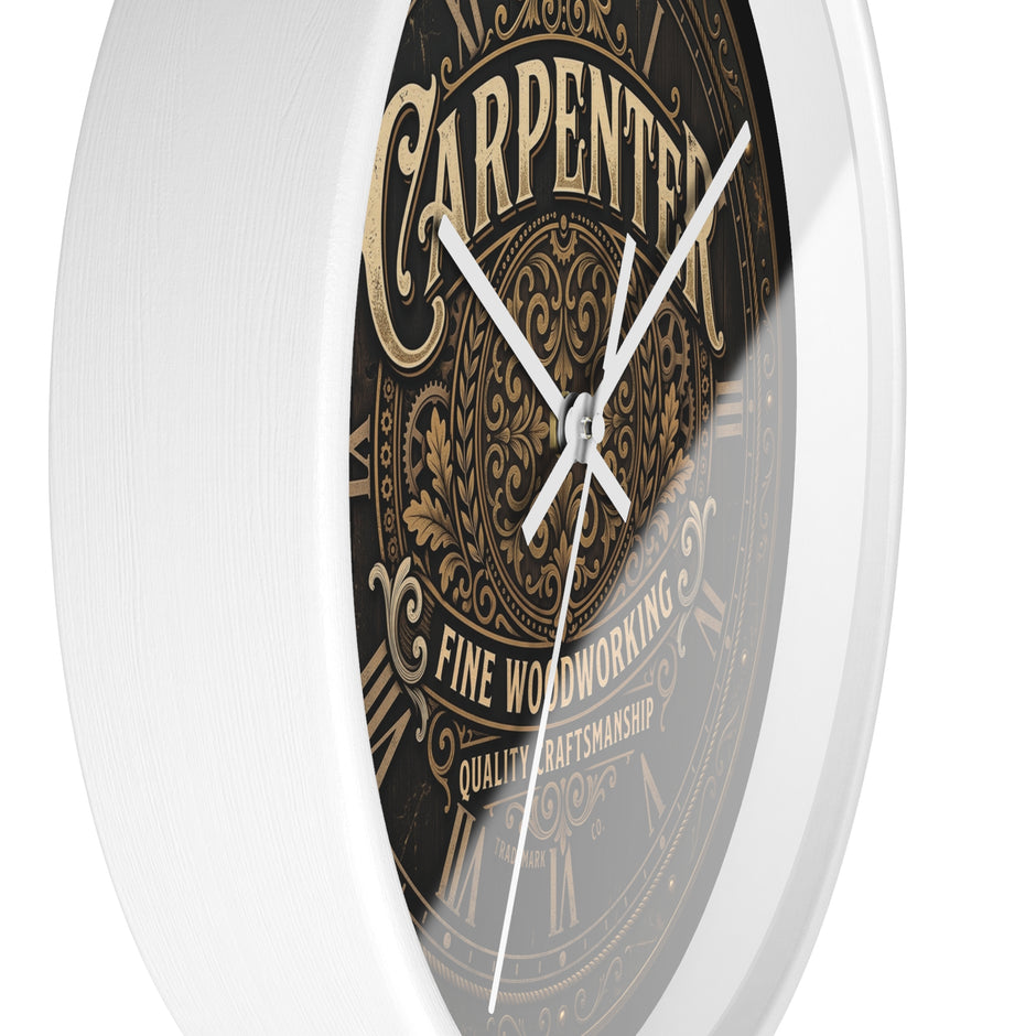 Carpenter Wall Clock — Vintage Woodworking Sign Clock for Workshop & Home - DCA384