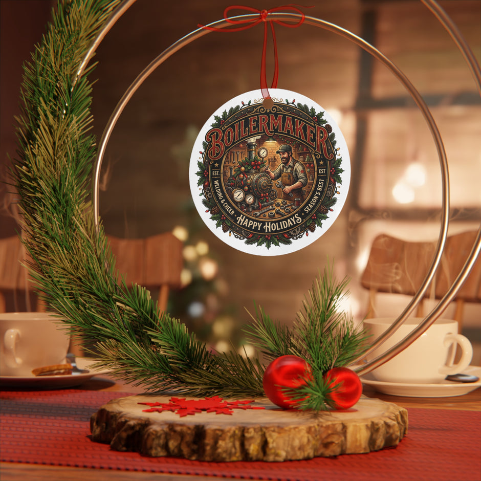 Boilermaker Metal Ornament — 'Precision Craft, Forging the Future' Industrial Keepsake - DCA0402