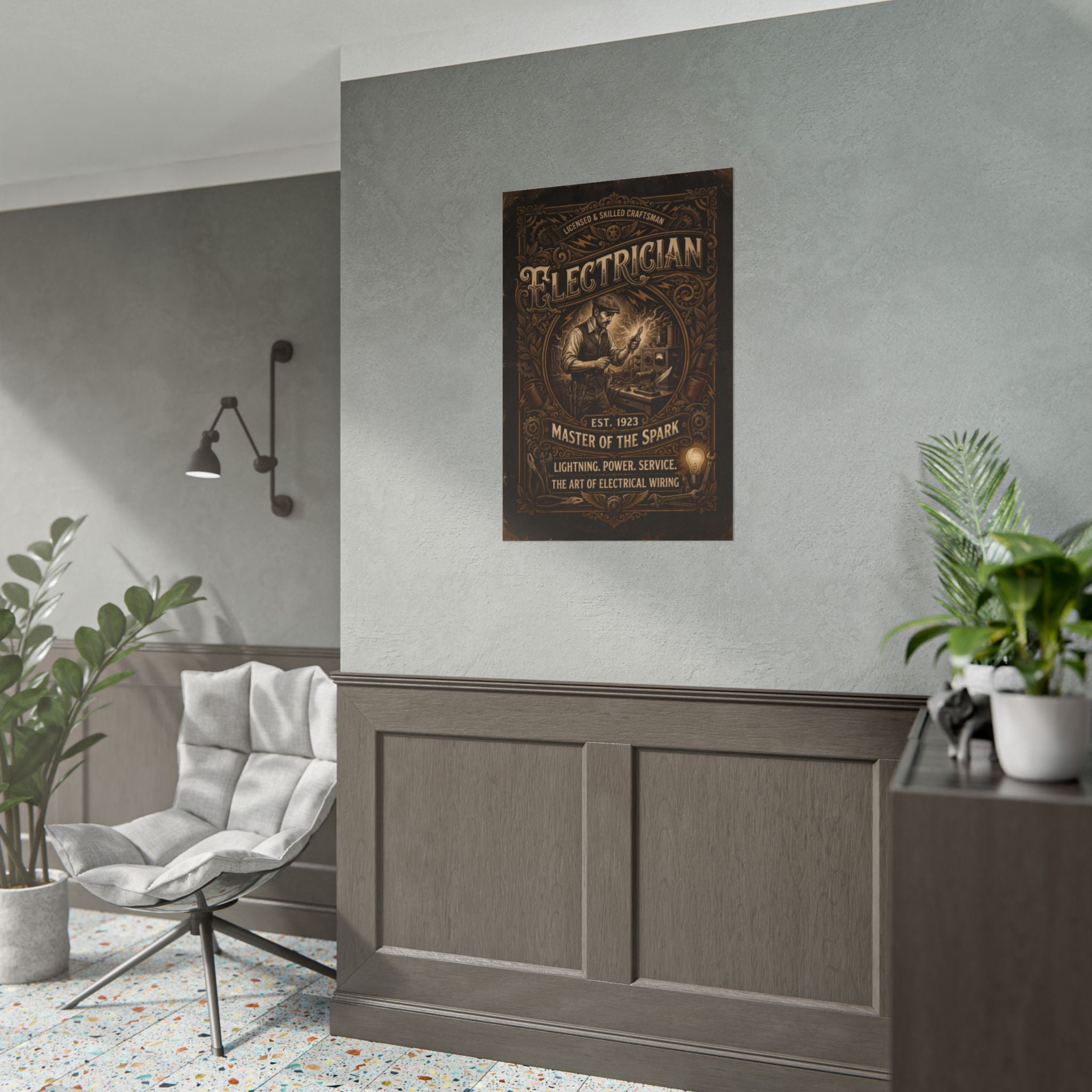 Electrician Vintage Poster — 
