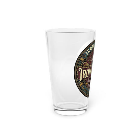 Iron Worker Pint Glass — Skilled Iron Worker Vintage Logo 16oz - DCA0257