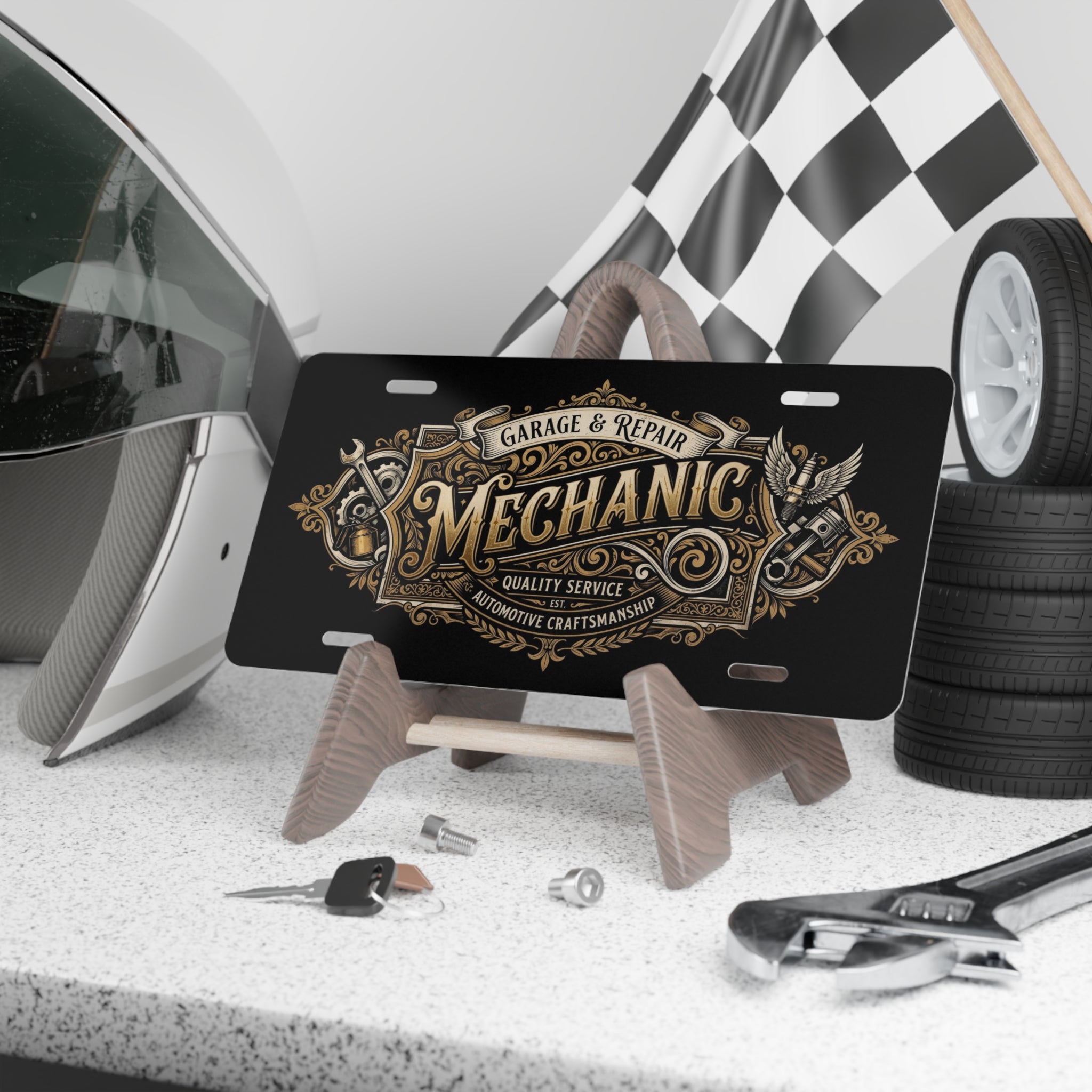 Mechanic Garage Vintage Metal Vanity Plate - DCA0322