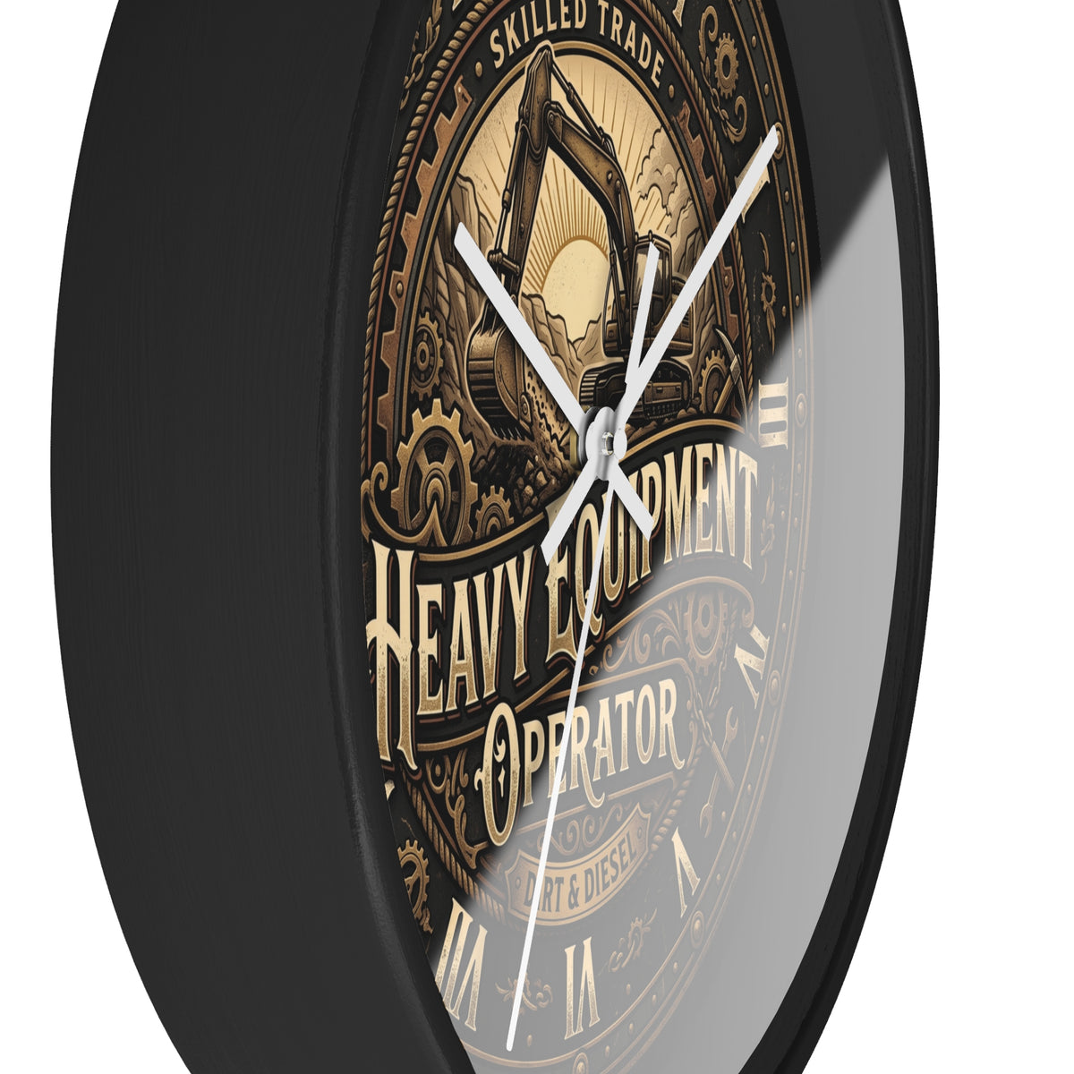 Heavy Equipment Operator Wall Clock — Vintage Excavator Garage & Workshop Decor - DCA0386