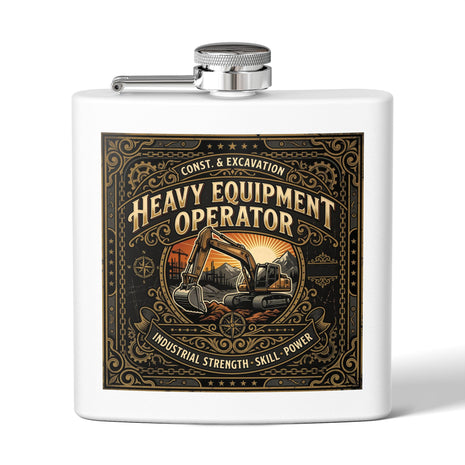 Heavy Equipment Operator Flask — 6oz Stainless Steel Hip Flask - DCA0422