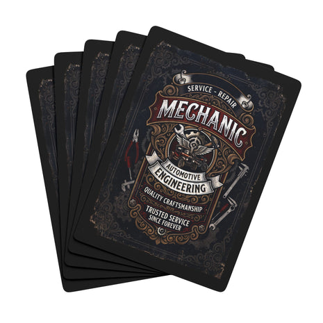 Mechanic Vintage Poker Playing Cards — Automotive Engineer Garage Deck - DCA0359