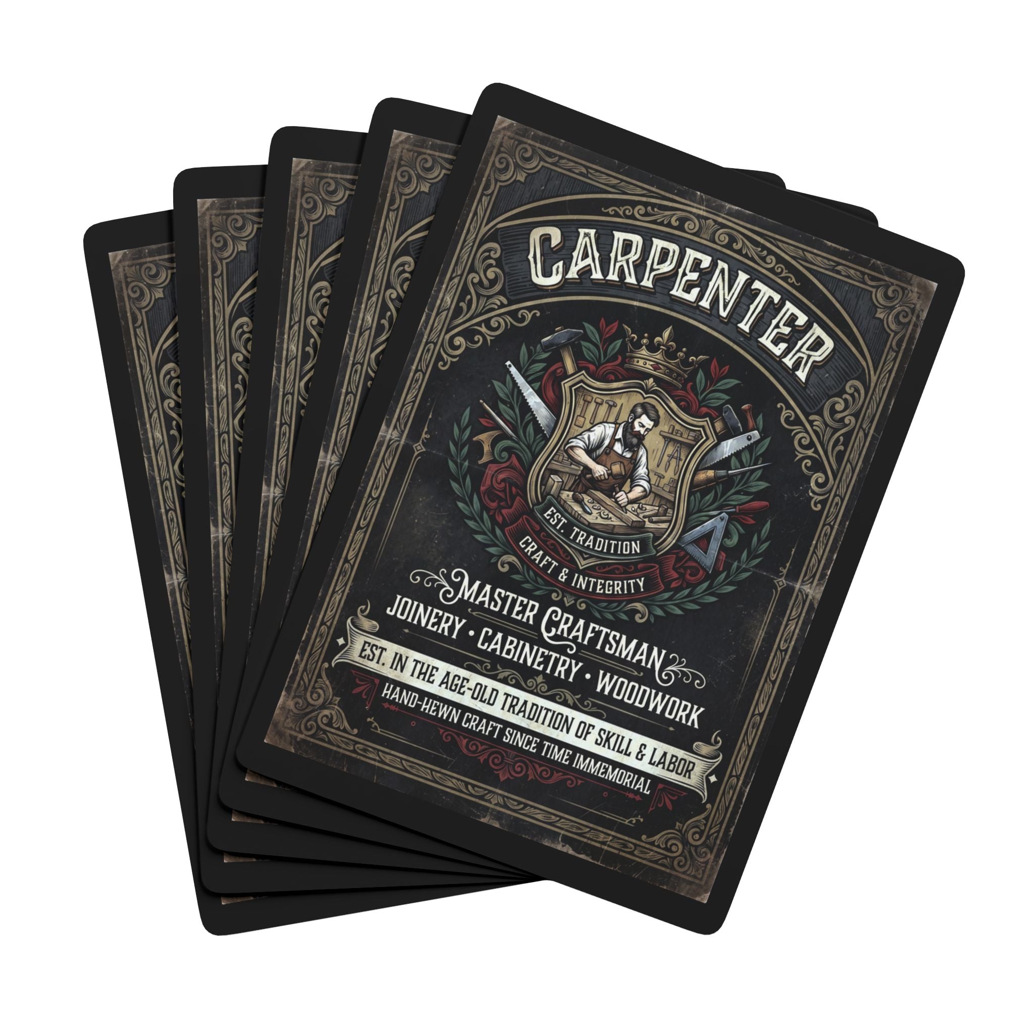 Carpenter Playing Cards — 'Master Craftsman' Vintage Poker Deck - DCA0353