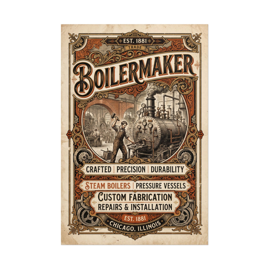 Boilermaker Vintage Industrial Rolled Poster — DCA0367