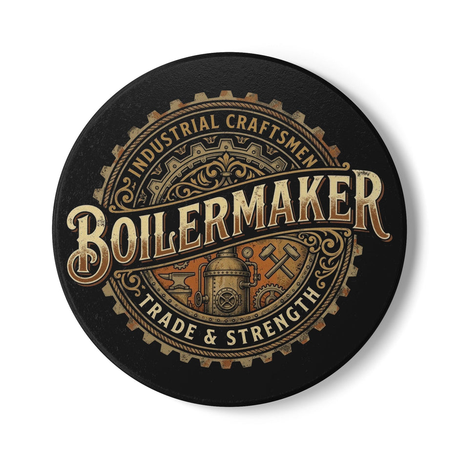Boilermaker Ceramic Coaster – Industrial Craftsmen 'Trade & Strength' Drink Coaster- DCA0228