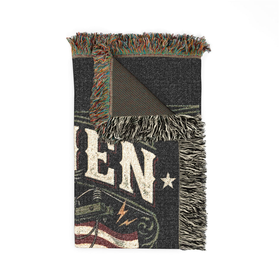 Linemen Woven Blanket — American Pride Patriotic Flag Throw