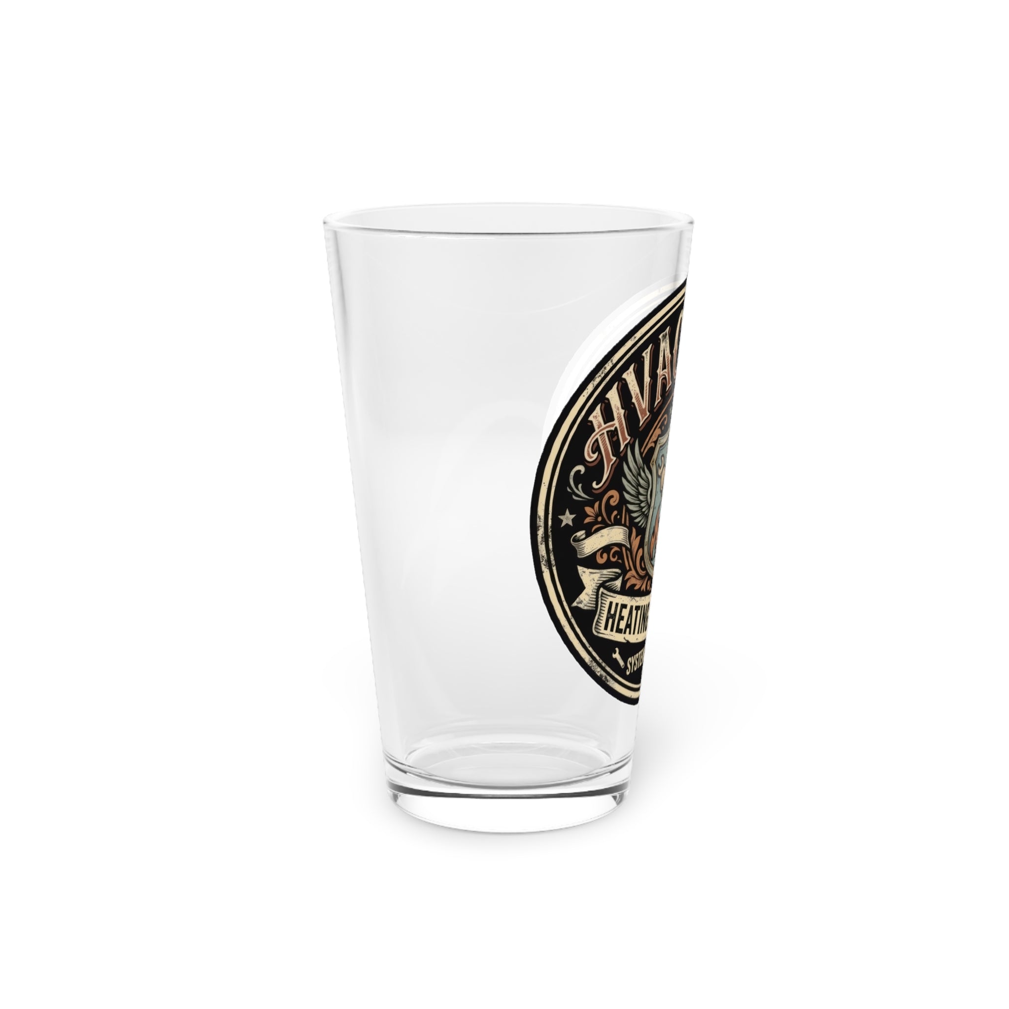 HVAC Tech Pint Glass 16oz — Heating & Cooling Logo Beer Glass - DCA0150