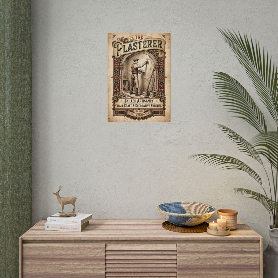 Plasterer Vintage Poster – Skilled Artisan Wall Art - DCA0378