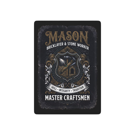 Mason Master Craftsmen Poker Playing Cards — Vintage Bricklayer & Stoneworker Deck - DCA0358