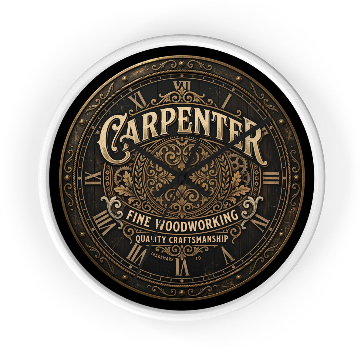 Carpenter Wall Clock — Vintage Woodworking Sign Clock for Workshop & Home - DCA384