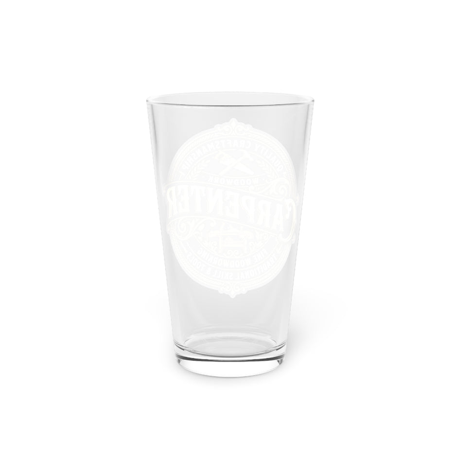 Carpenter Pint Glass — 16oz Vintage Woodworking Beer Glass - DCA0183
