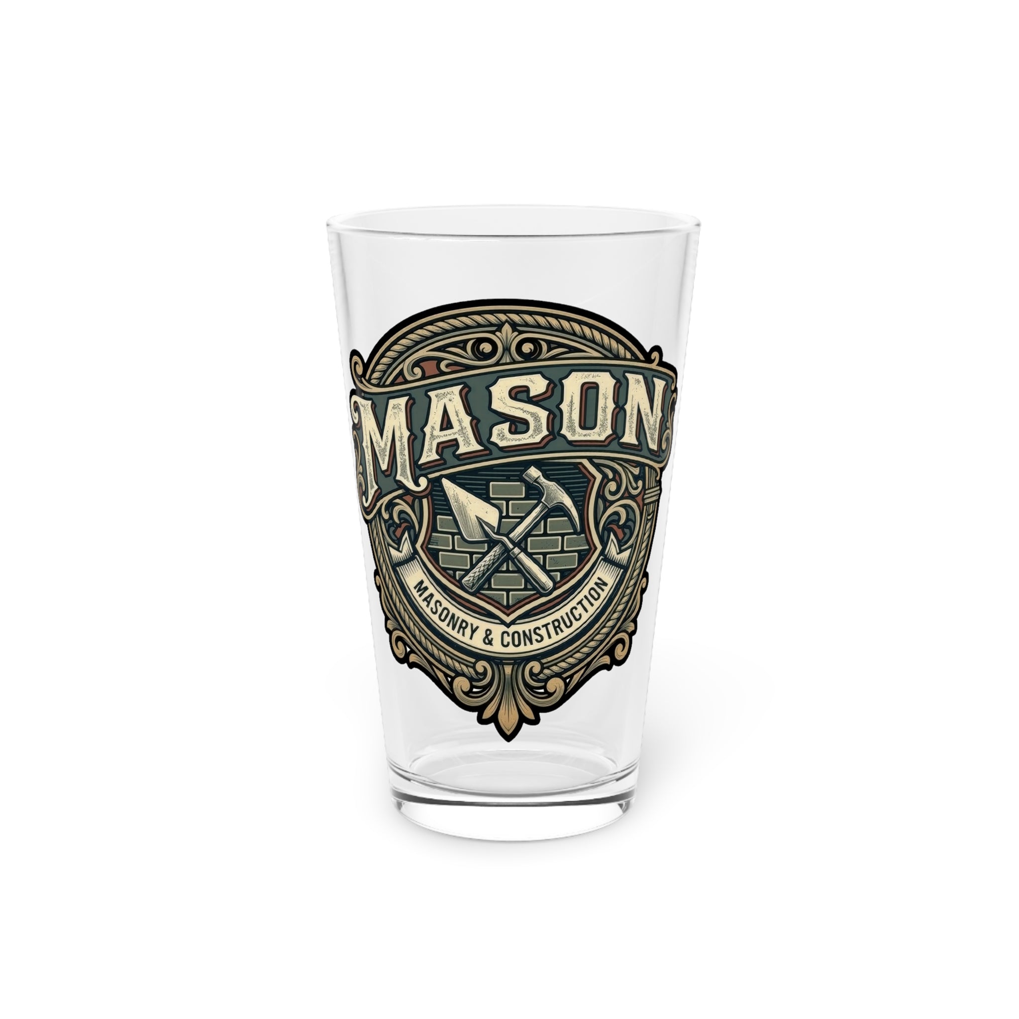Mason 16oz Pint Glass — Vintage Tradesman Beer Glass - DCA0185