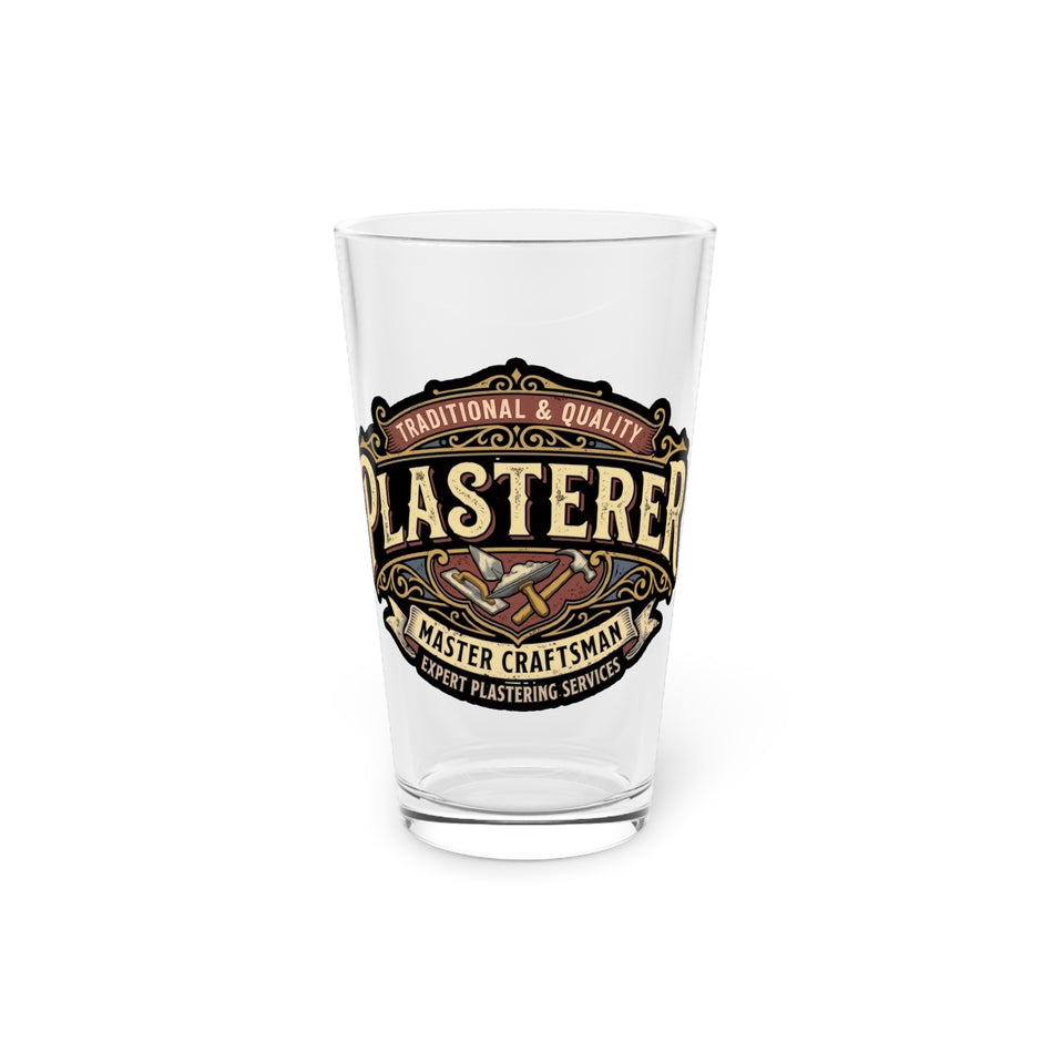 Plasterer Master Craftsman 16oz Pint Glass – Vintage Tradesman Beer Glass - DCA0155