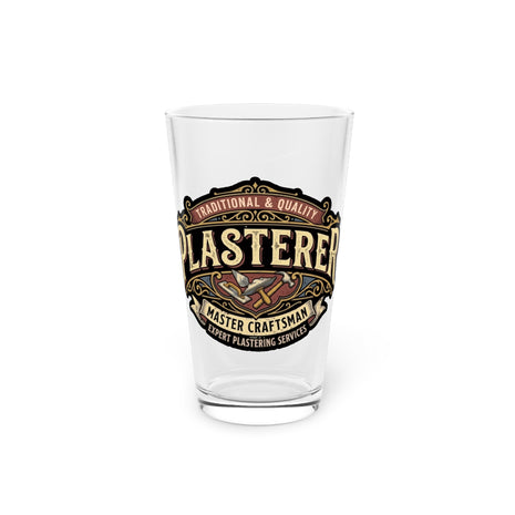 Plasterer Master Craftsman 16oz Pint Glass – Vintage Tradesman Beer Glass - DCA0155
