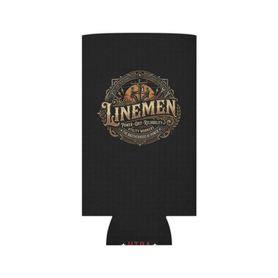 Linemen Vintage Emblem Can Cooler (Power • Grit • Reliability) - DCA0292