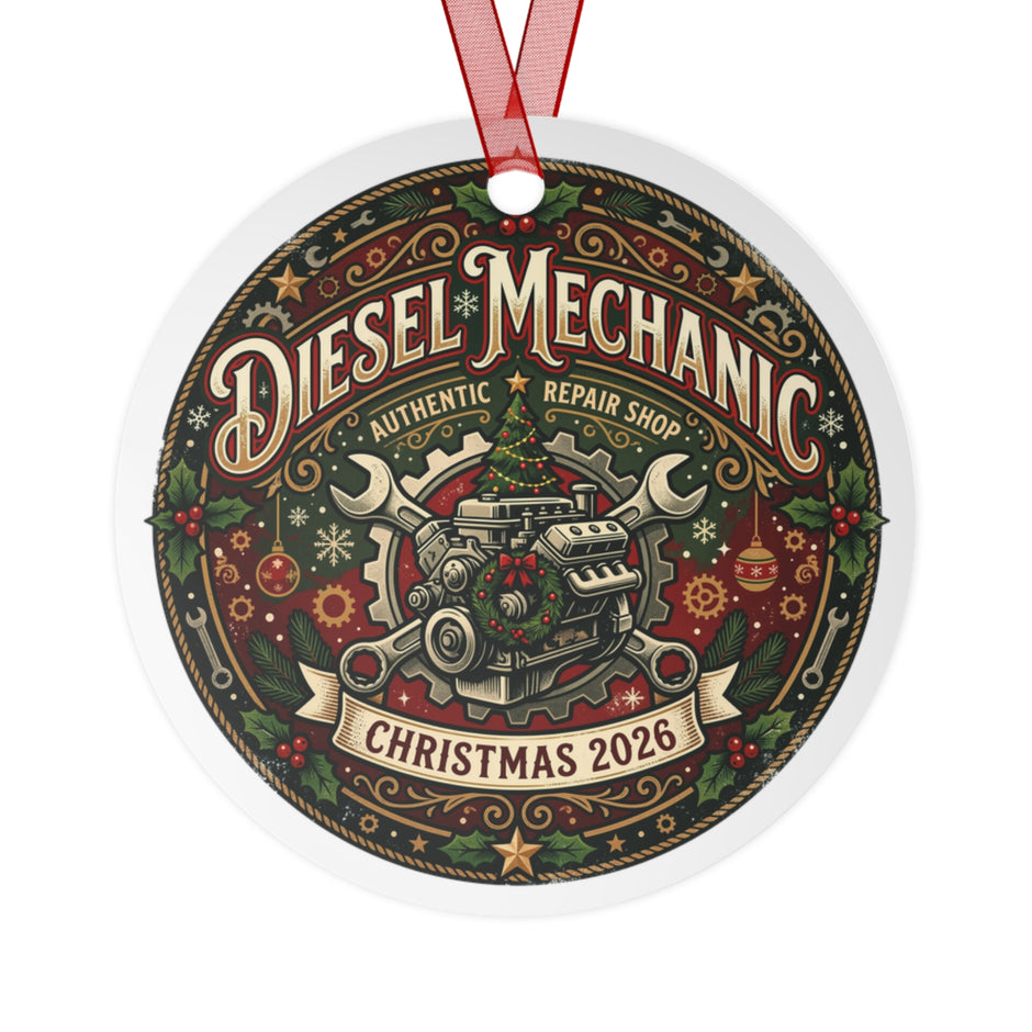 Diesel Mechanic Christmas 2026 Metal Ornament - DCA0453